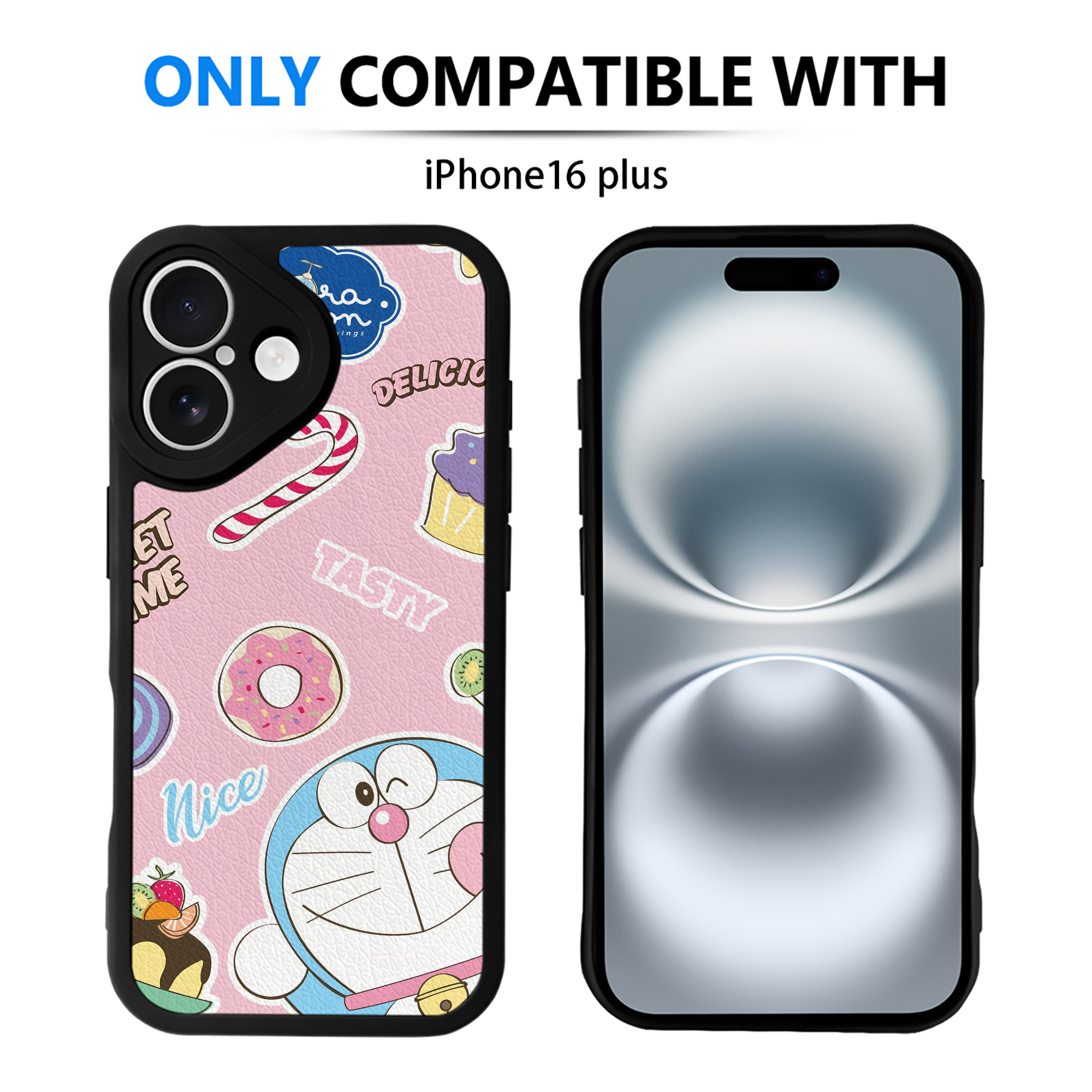 （画像用） ドラえもん Doraemon 【iPhone 16シリーズ対応】シリコンスマホケース（レザー調） 材質：シリコン